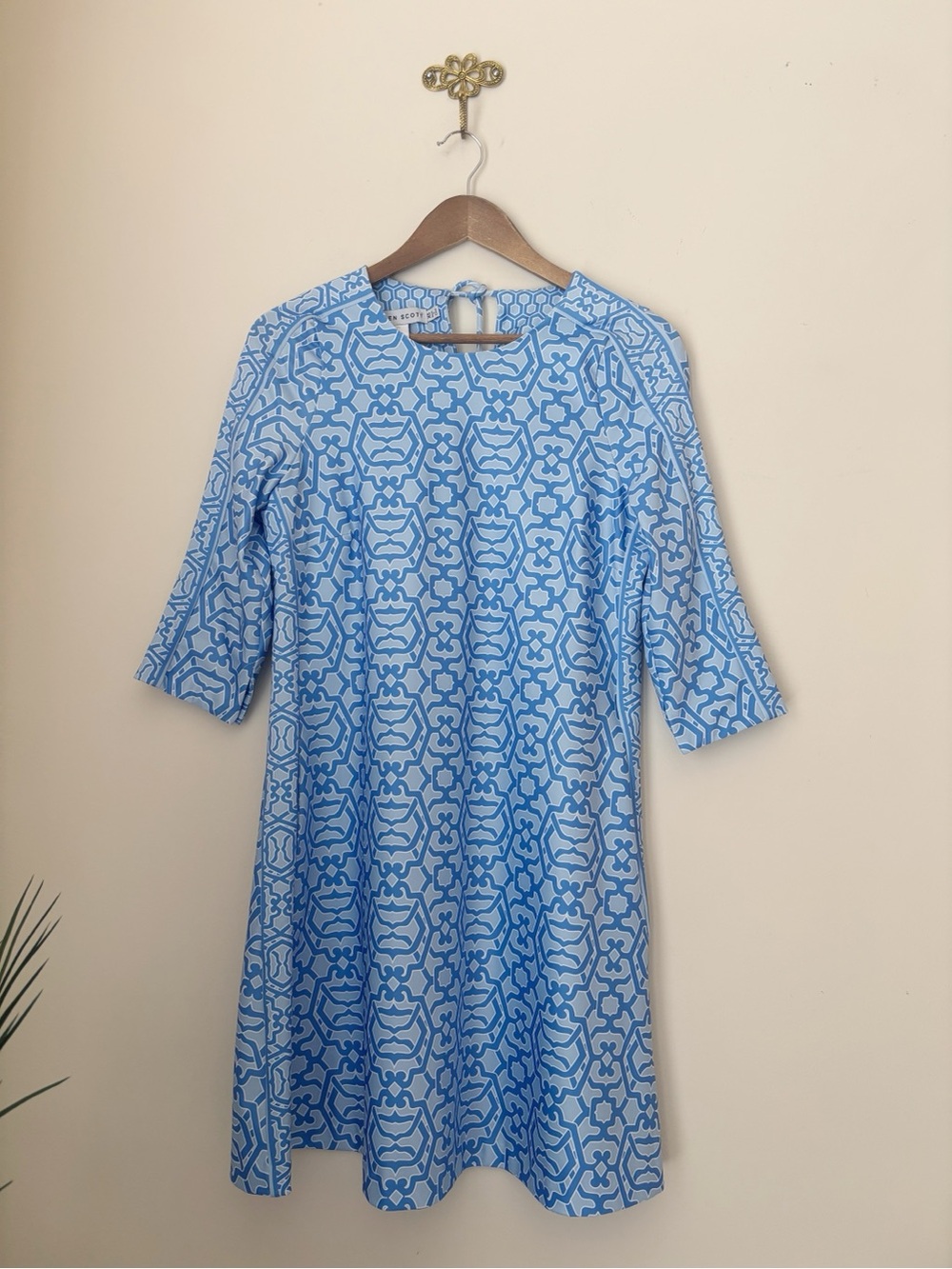 Gretchen Scott Blue & White Rio Gio Swing Dress XS Summer Preppy
